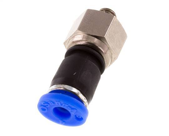 4mm & M5 Swivel Joint Push-In-Male Threads Nickel-Plated Brass/PBT NBR Rotatable