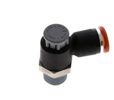 Flow Control Valve Meter-In Elbow 8 mm - R1/4'' Brass/PA 66 Locknut