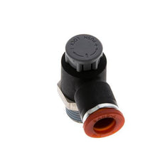 Flow Control Valve Meter-In Elbow 8 mm - R1/4'' Brass/PA 66 Locknut