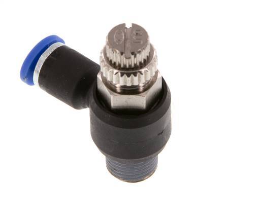 Flow Control Silencer Meter-Out Elbow 4 mm - R1/8'' Brass/PA 66