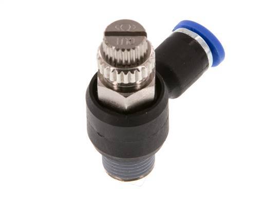 Flow Control Silencer Meter-Out Elbow 4 mm - R1/8'' Brass/PA 66