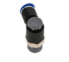 Flow Control Valve Meter-Out Elbow 12 mm - R1/2'' Brass/PA 66 Locknut