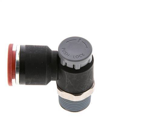 Flow Control Valve Meter-In Elbow 12 mm - R3/8'' Brass/PA 66 Locknut