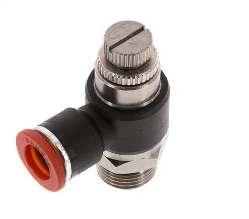 Flow Control Silencer Meter-In Elbow 10 mm - G3/8'' Brass/PA 66