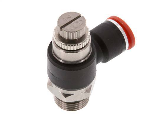 Flow Control Silencer Meter-In Elbow 10 mm - G3/8'' Brass/PA 66