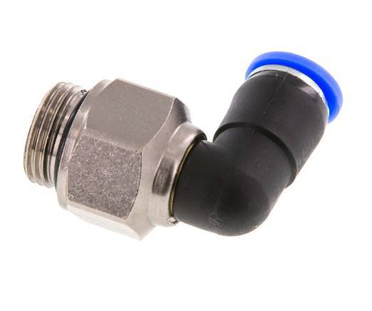 8mm & G3/8'' Elbow Swivel Joint Push-In-Male Threads Nickel-Plated Brass/PBT NBR Rotatable