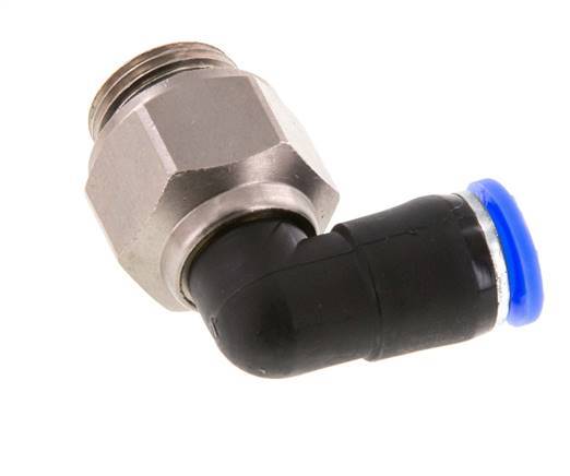 8mm & G3/8'' Elbow Swivel Joint Push-In-Male Threads Nickel-Plated Brass/PBT NBR Rotatable