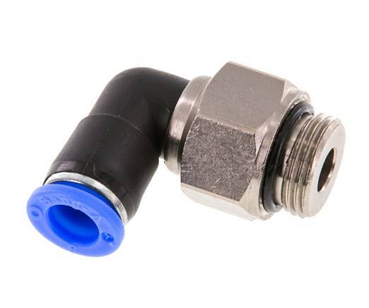 8mm & G3/8'' Elbow Swivel Joint Push-In-Male Threads Nickel-Plated Brass/PBT NBR Rotatable