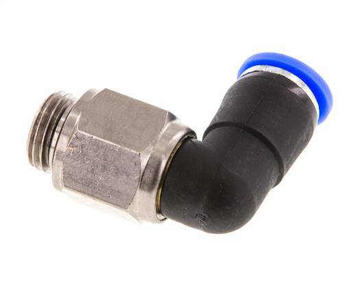 8mm & G1/4'' Elbow Swivel Joint Push-In-Male Threads Nickel-Plated Brass/PBT NBR Rotatable