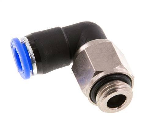 8mm & G1/4'' Elbow Swivel Joint Push-In-Male Threads Nickel-Plated Brass/PBT NBR Rotatable