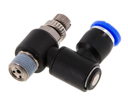 Flow Control Silencer Meter-Out Rotatable 6 mm - R1/8'' Brass/PA 66