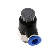 Flow Control Valve Meter-Out Elbow 6 mm - G1/4'' Brass/PA 66 Locknut
