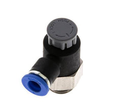 Flow Control Valve Meter-Out Elbow 6 mm - G1/4'' Brass/PA 66 Locknut