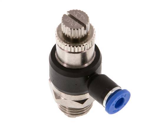 Flow Control Silencer Meter-Out Elbow 4 mm - G1/4'' Brass/PA 66
