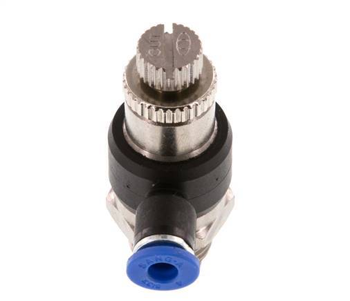 Flow Control Silencer Meter-Out Elbow 4 mm - G1/4'' Brass/PA 66