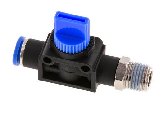 3/2-Way Shut-Off Hand Valve 8 mm - R1/4'' Plastic/Brass Thread-side venting