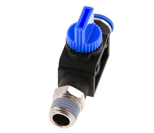 3/2-Way Shut-Off Hand Valve 8 mm - R1/4'' Plastic/Brass Thread-side venting