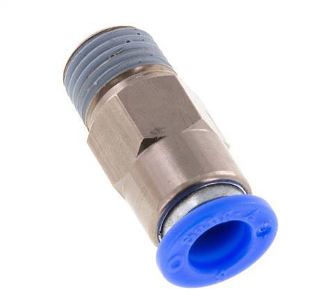 Push-In Fitting 8mm & R1/4'' Male Auto Shut-Off Brass/PBT 0-10bar (0-145psi) [2 Pieces]