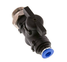 2-Way Straight Ball Valve 6 mm - G3/8'' Plastic/Brass