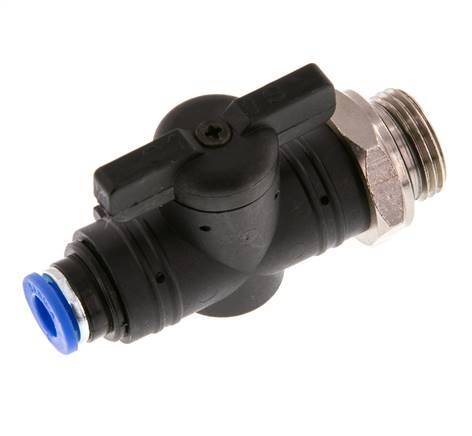 2-Way Straight Ball Valve 6 mm - G3/8'' Plastic/Brass