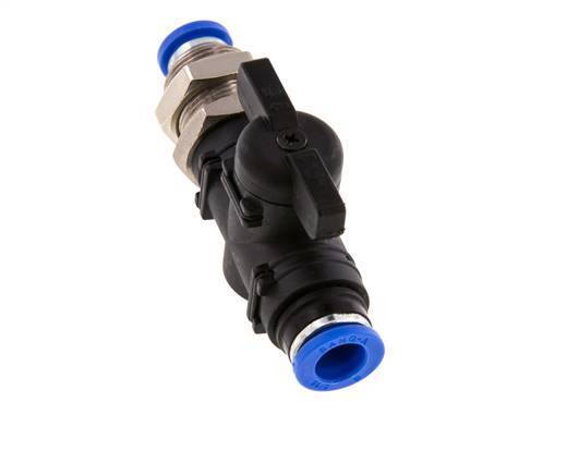 2-Way Straight Ball Valve 8 mm Plastic/Brass Bulkhead