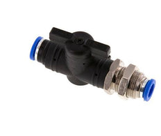 2-Way Straight Ball Valve 8 mm Plastic/Brass Bulkhead