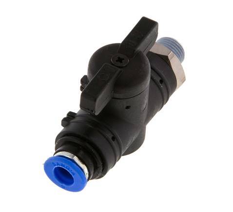 2-Way Straight Ball Valve 6 mm - R1/8'' Plastic/Brass