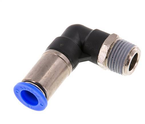 Push-In Fitting 12mm & R1/2'' Male Auto Shut-Off Elbow Brass/PBT 0-10bar (0-145psi)