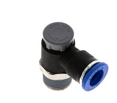 Flow Control Valve Meter-Out Elbow 10 mm - R3/8'' Brass/PA 66 Locknut