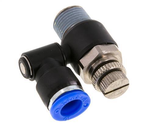 Flow Control Silencer Meter-Out Rotatable 10 mm - R3/8'' Brass/PA 66