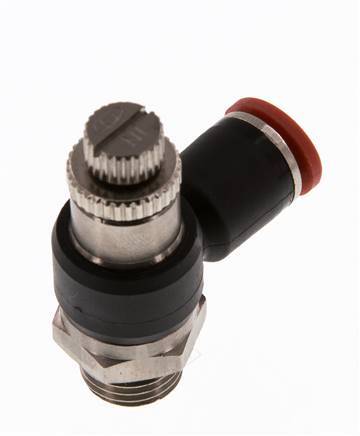 Flow Control Silencer Meter-In Elbow 8 mm - G1/4'' Brass/PA 66