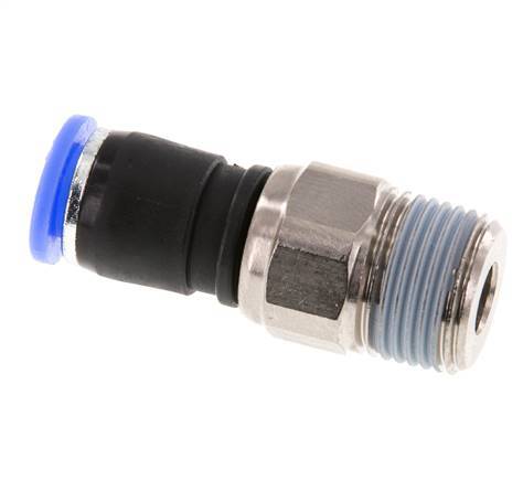 8mm & R3/8'' Swivel Joint Push-In-Male Threads Nickel-Plated Brass/PBT NBR Rotatable