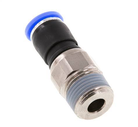 8mm & R3/8'' Swivel Joint Push-In-Male Threads Nickel-Plated Brass/PBT NBR Rotatable