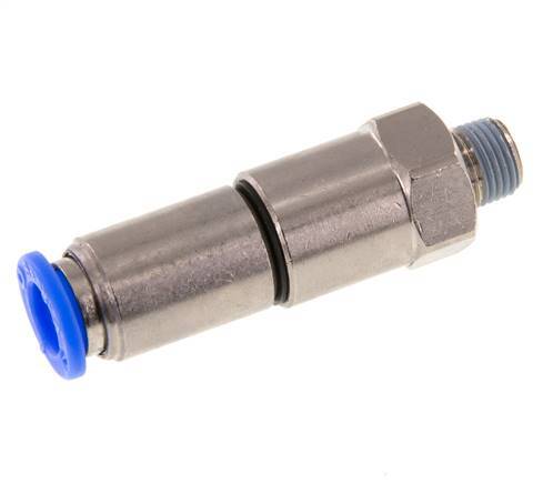 8mm & R1/8'' Quick Swivel Joint Push-In-Male Threads Nickel-Plated Brass/PBT NBR Rotatable