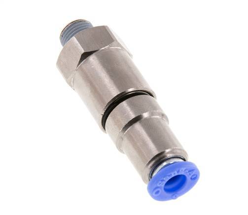6mm & R1/8'' Quick Swivel Joint Push-In-Male Threads Nickel-Plated Brass/PBT NBR Rotatable