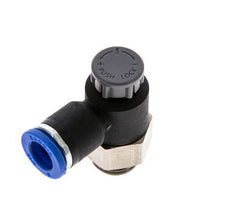 Flow Control Valve Meter-Out Elbow 8 mm - G1/4'' Brass/PA 66 Locknut