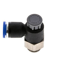 Flow Control Valve Meter-Out Elbow 8 mm - G1/4'' Brass/PA 66 Locknut