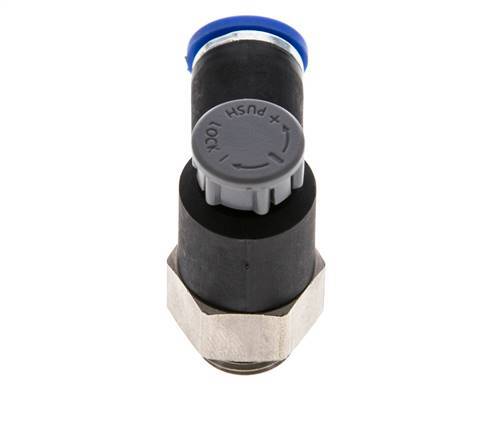 Flow Control Valve Meter-Out Elbow 8 mm - G1/4'' Brass/PA 66 Locknut