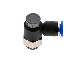 Flow Control Valve Meter-Out Elbow 8 mm - G1/4'' Brass/PA 66 Locknut