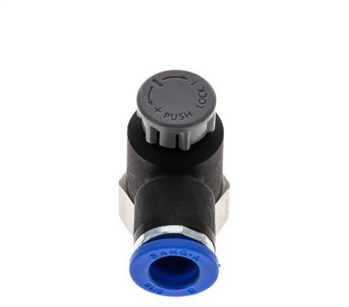 Flow Control Valve Meter-Out Elbow 8 mm - G1/4'' Brass/PA 66 Locknut