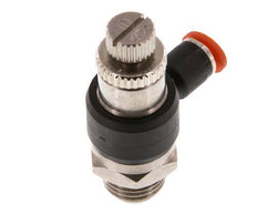Flow Control Silencer Meter-In Elbow 4 mm - G1/4'' Brass/PA 66