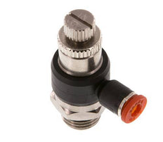 Flow Control Silencer Meter-In Elbow 4 mm - G1/4'' Brass/PA 66