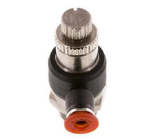 Flow Control Silencer Meter-In Elbow 4 mm - G1/4'' Brass/PA 66