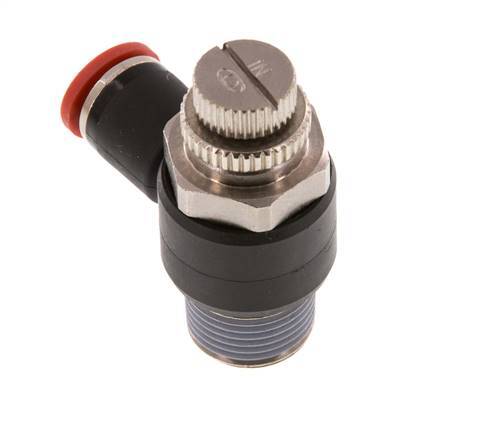 Flow Control Silencer Meter-In Elbow 8 mm - R3/8'' Brass/PA 66