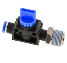 3/2-Way Shut-Off Hand Valve 6 mm - R3/8'' Plastic/Brass Thread-side venting