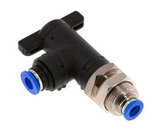 2-Way Elbow Ball Valve 6 mm Plastic/Brass Bulkhead