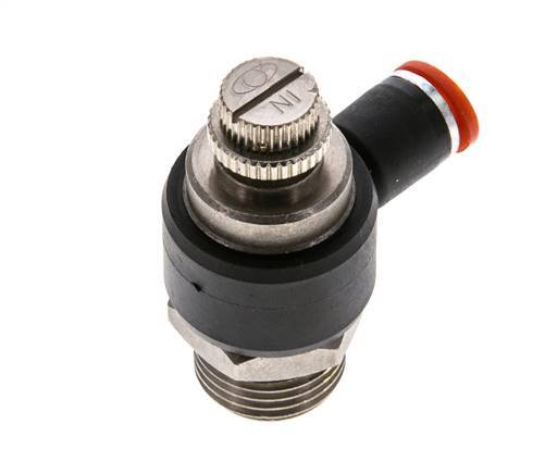 Flow Control Silencer Meter-In Elbow 8 mm - G1/2'' Brass/PA 66
