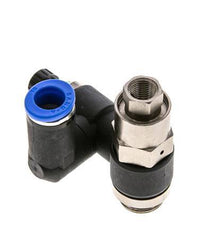 Flow Control Silencer Meter-Out Rotatable 10 mm - G3/8''-G1/8'' Brass/PA 66 with Pilot Operated Check Valve