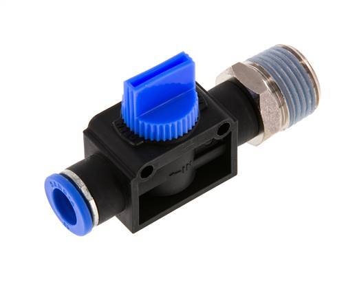 3/2-Way Shut-Off Hand Valve 10 mm - R1/2'' Plastic/Brass Tube-side venting
