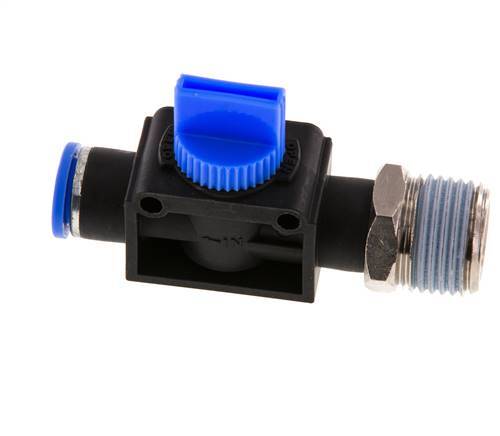 3/2-Way Shut-Off Hand Valve 10 mm - R1/2'' Plastic/Brass Tube-side venting